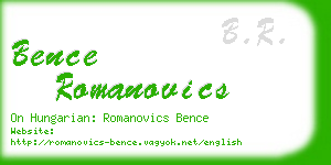 bence romanovics business card